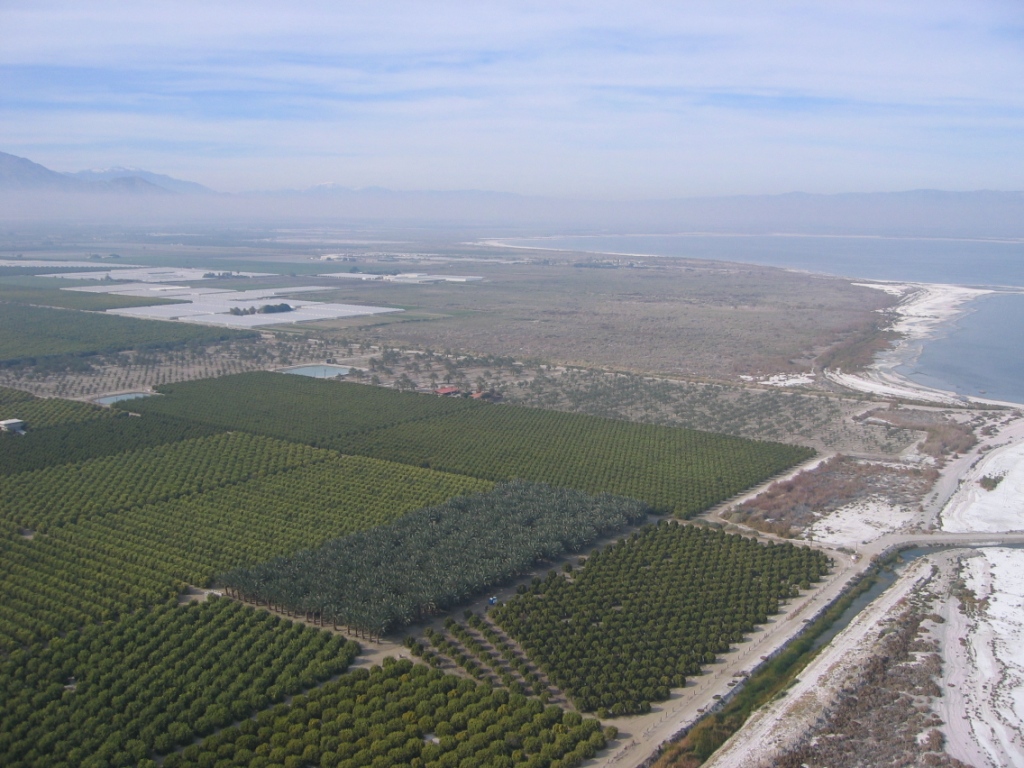 aerial view of the Salton Sea and vicinity