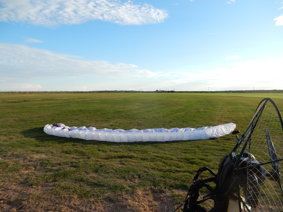 ideal launch and landing area for powered paragliding