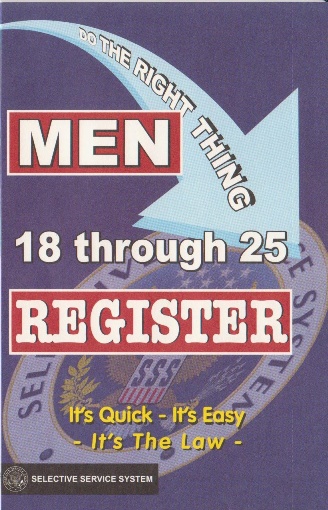 Selective service registration notice for young men