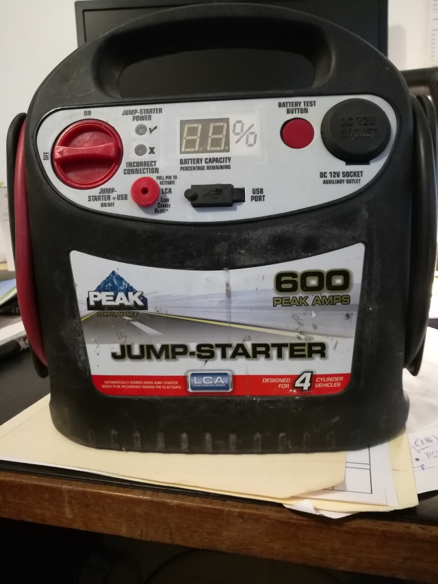 Peak jump-starter that had a failed battery