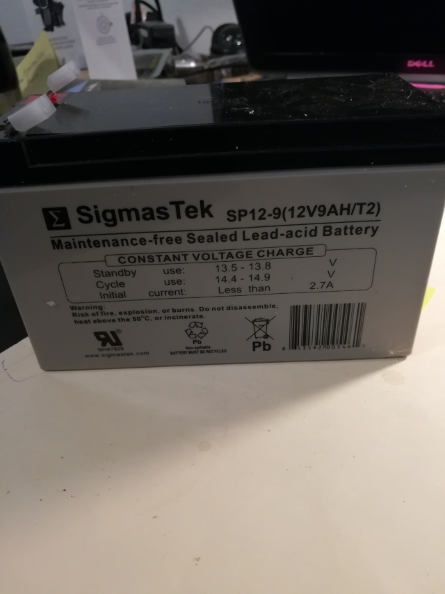 a typical sealed lead acid battery than can be used in jump-starters