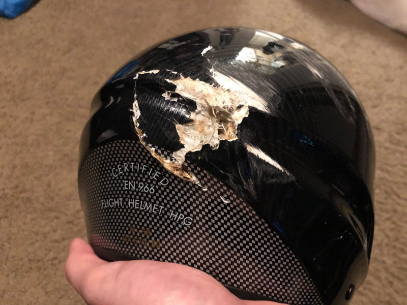 helmet that saved a pilot's life