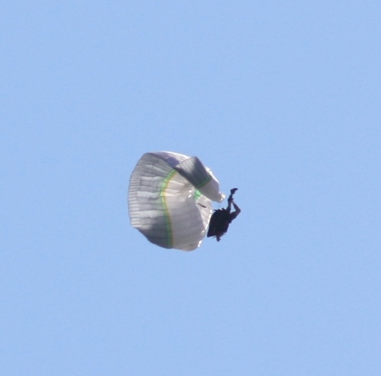 nearly cocconed paraglider at an SIV