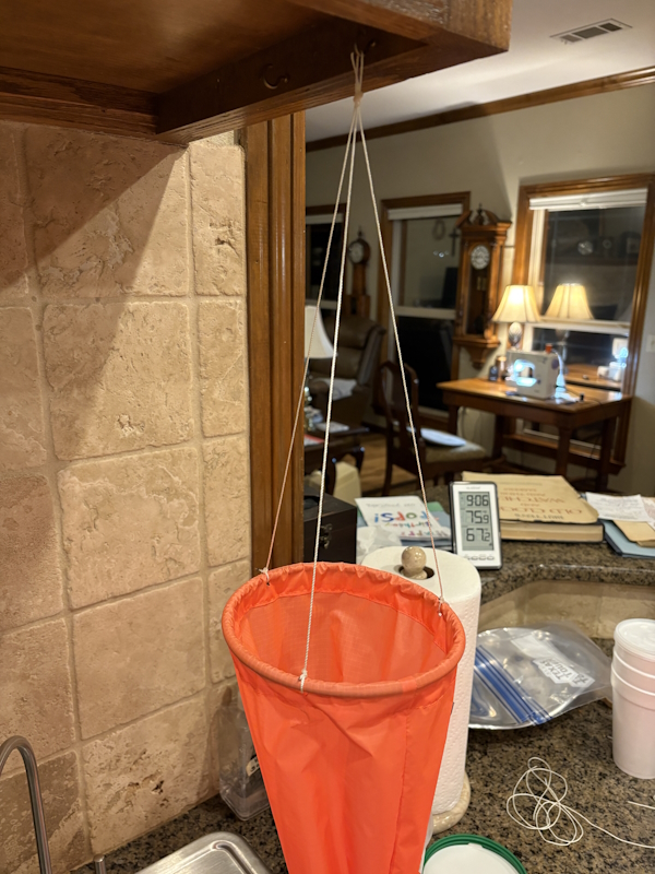 Windsocks hanging during line attachment curing