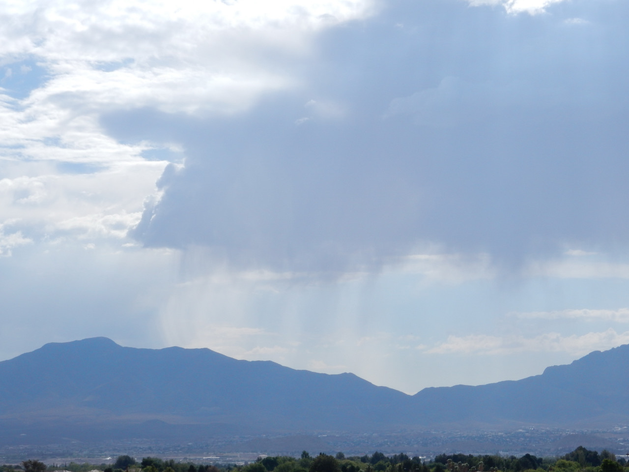 virga in the Franklin Mountains